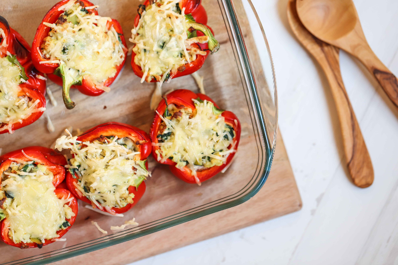 Egg & Turkey Stuffed Peppers